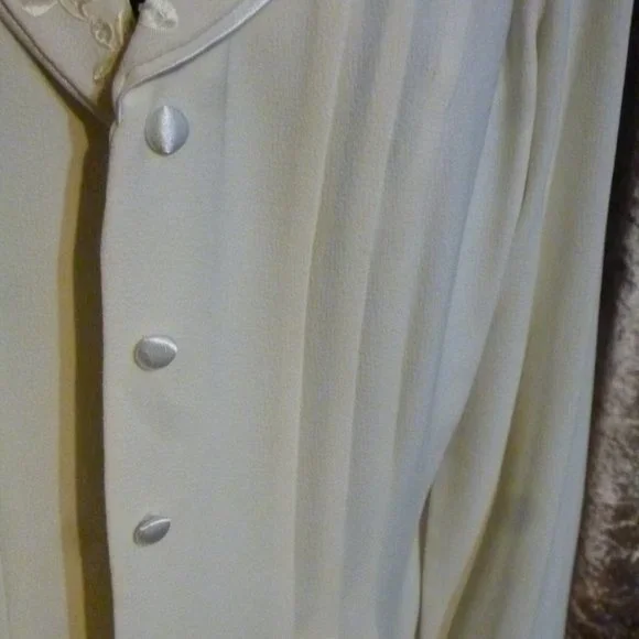 J. Taylor Ivory Sequin Collar Blazer Jacket Size 16 NWT Fully Lined Formal Caree - Picture 3 of 6